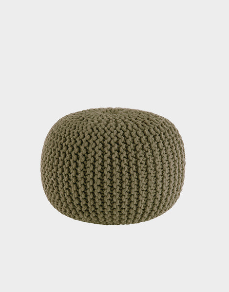 Hand Knitted Cable Style Dori Pouf